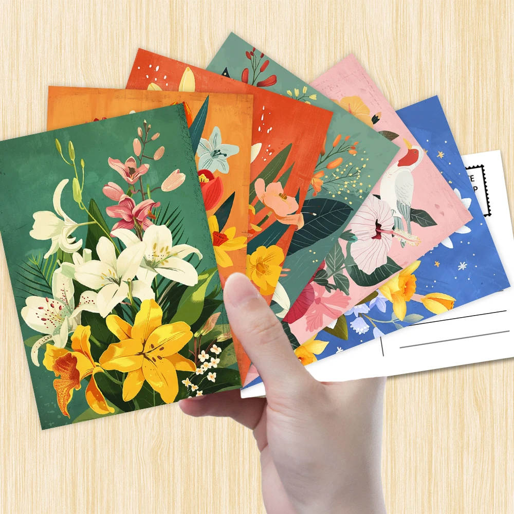 32 Stück florale Postkarten, Kunstdruck-Pflanzenkarten, Weihnachtsgeschenk für Studenten, Schlafzimmerdekoration, Tagebuchaufkleber, Sammlerstück – Detail 3