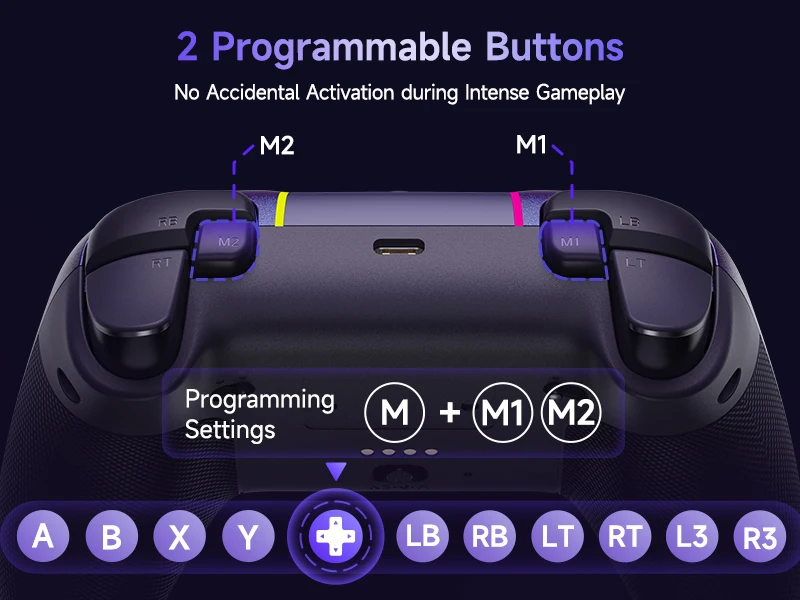EasySMX Weiß-Schwarzer Gamepad X05 Pro Kabelloser PC-Gaming-Controller für PC Windows iOS Switch Android mit Ladestation – Detail 12