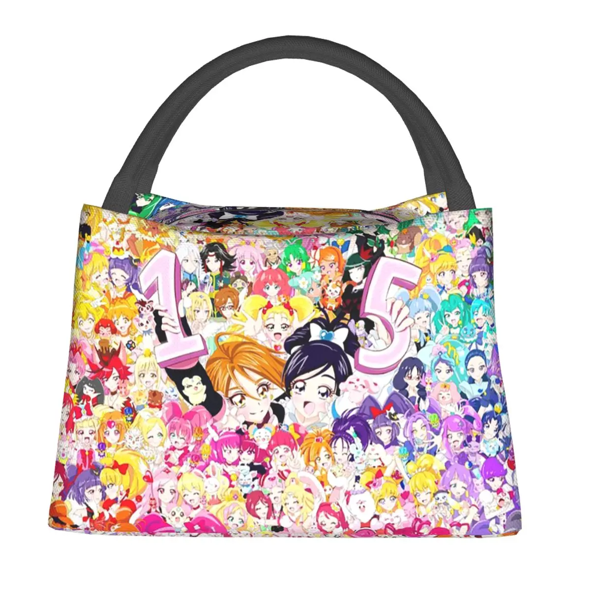 Smile Precure Lunch Bags Insulated Bento Box Leakproof Lunch Tote Picnic Bags Cooler Thermal Bag for Woman Girl Work