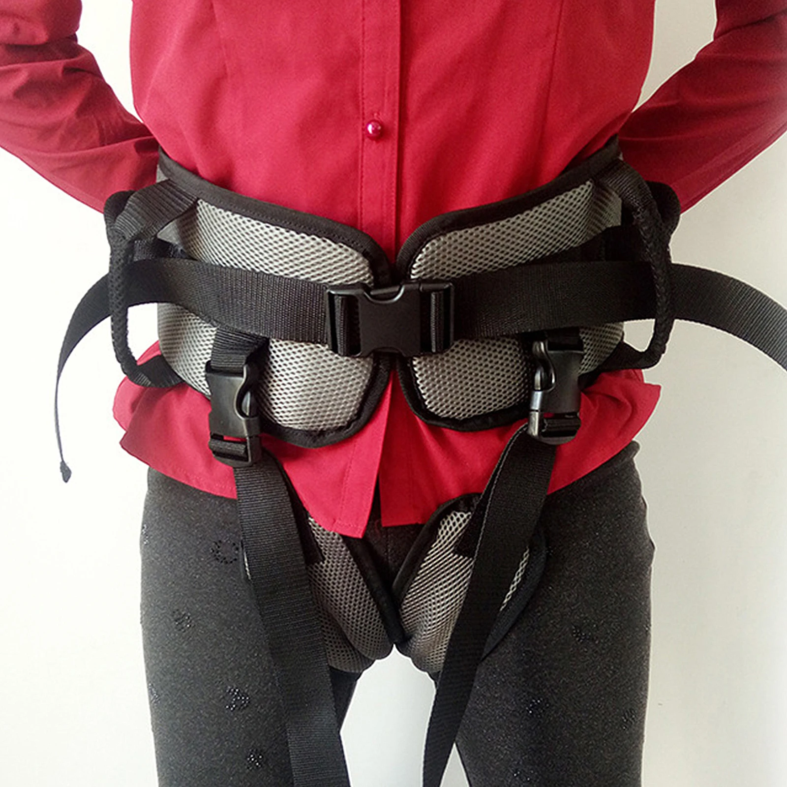 

Elder Walking Belt Grey Anti-Drop Safety Waist Belt Thick Sponge Padded Walking Aid Strap for Elderly Patient Assistance