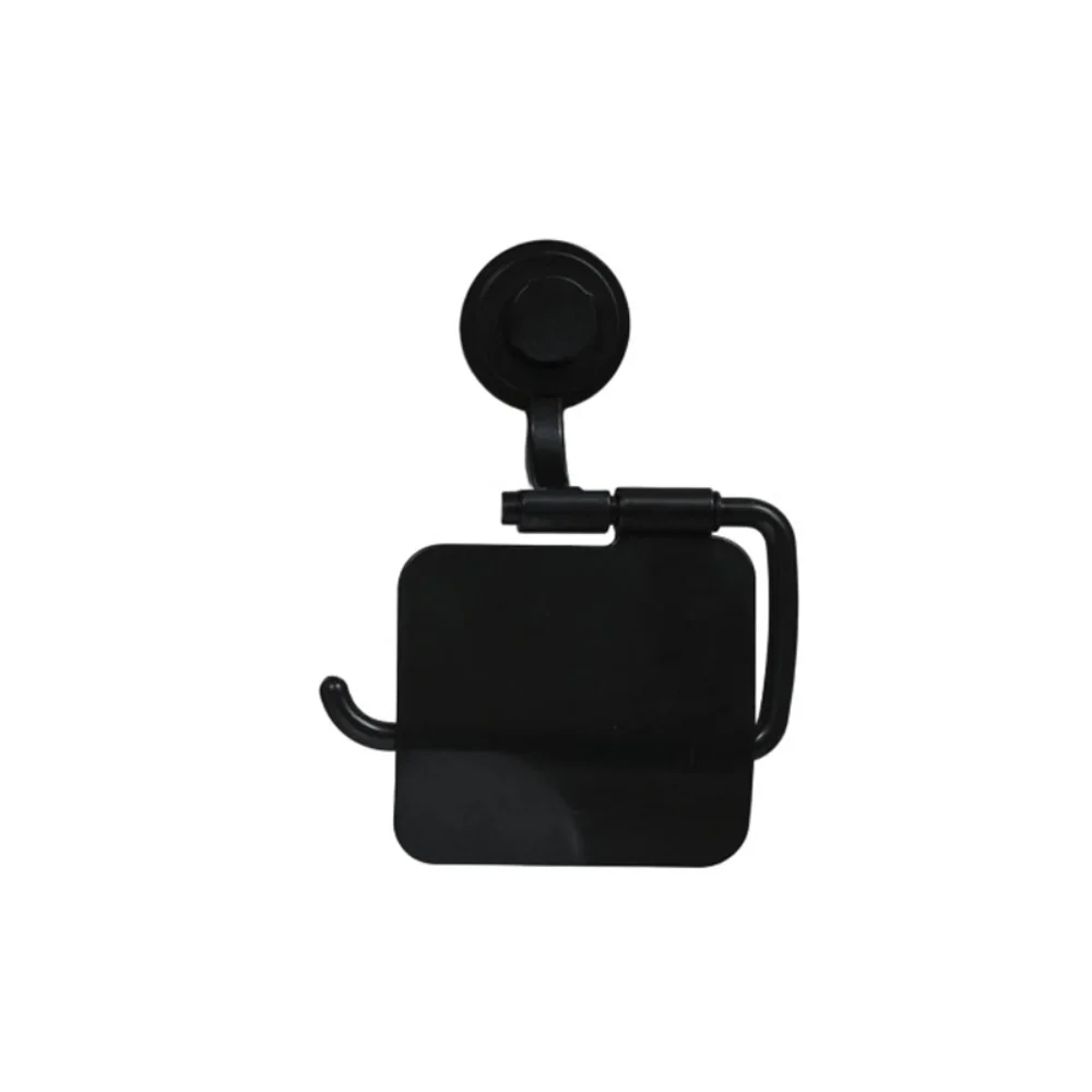 ABS Material Toilet Paper Holder Waterproof Black & White Bathroom Roll Paper Holder Sturdy Plastic Concise Modern