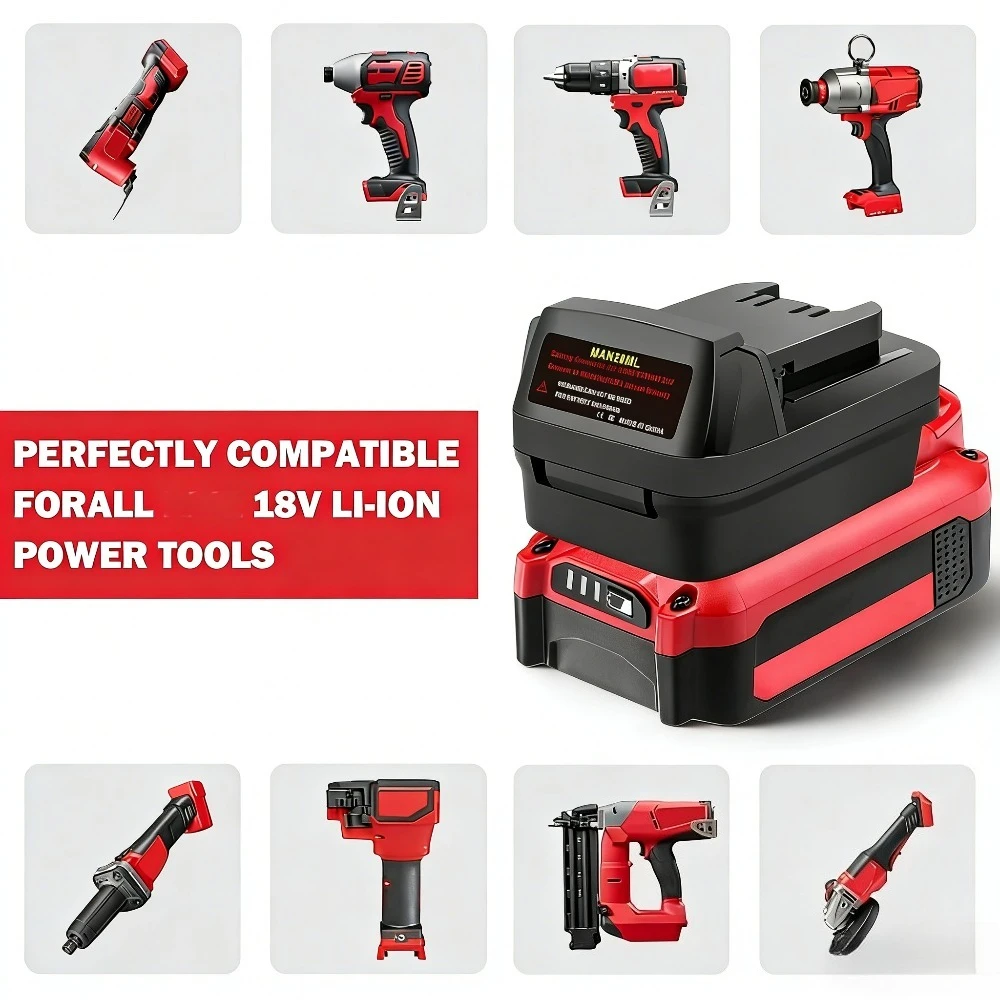 

Адаптер для аккумулятора Craftsman 20V V20 Li-ion (20 мл) для преобразования в Milwaukee 18V для беспроводных электроинструментов