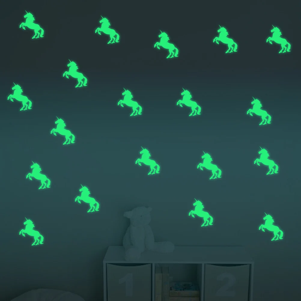

Glow in Dark Unicorn Wall Stickers Bedroom Decor Removable Reusable PVC Vinyl Kids Room Art Stickers Home Decorative