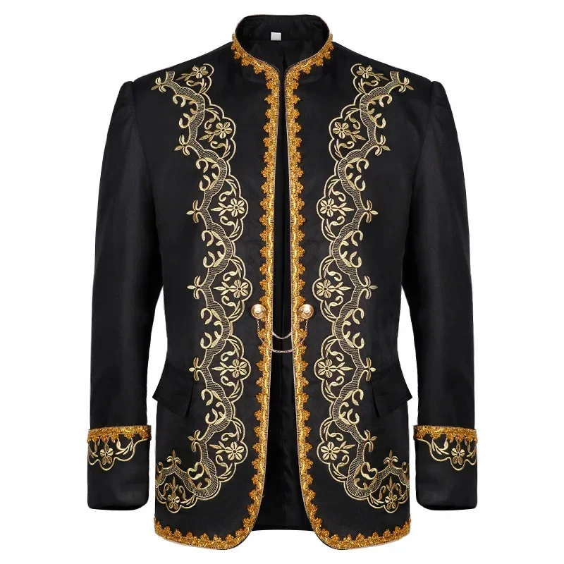 

Men Baroque Cosplay Jacket Luxury Wedding Stage Party Stage Performance Palace Blazer 2026 New Medieval Gothic Costume for