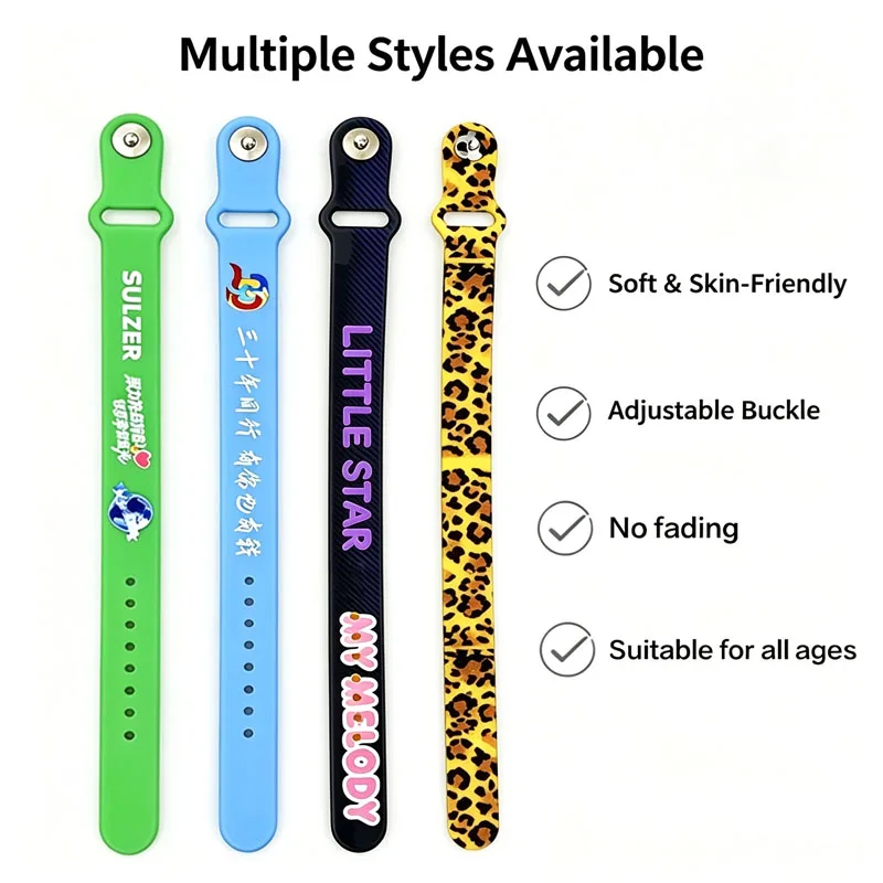 100PCS Custom Silicone Bracelets Woman Men Personalized Adjustable Rubber Elastic Gifts Luminous Wristbands For All Party Events