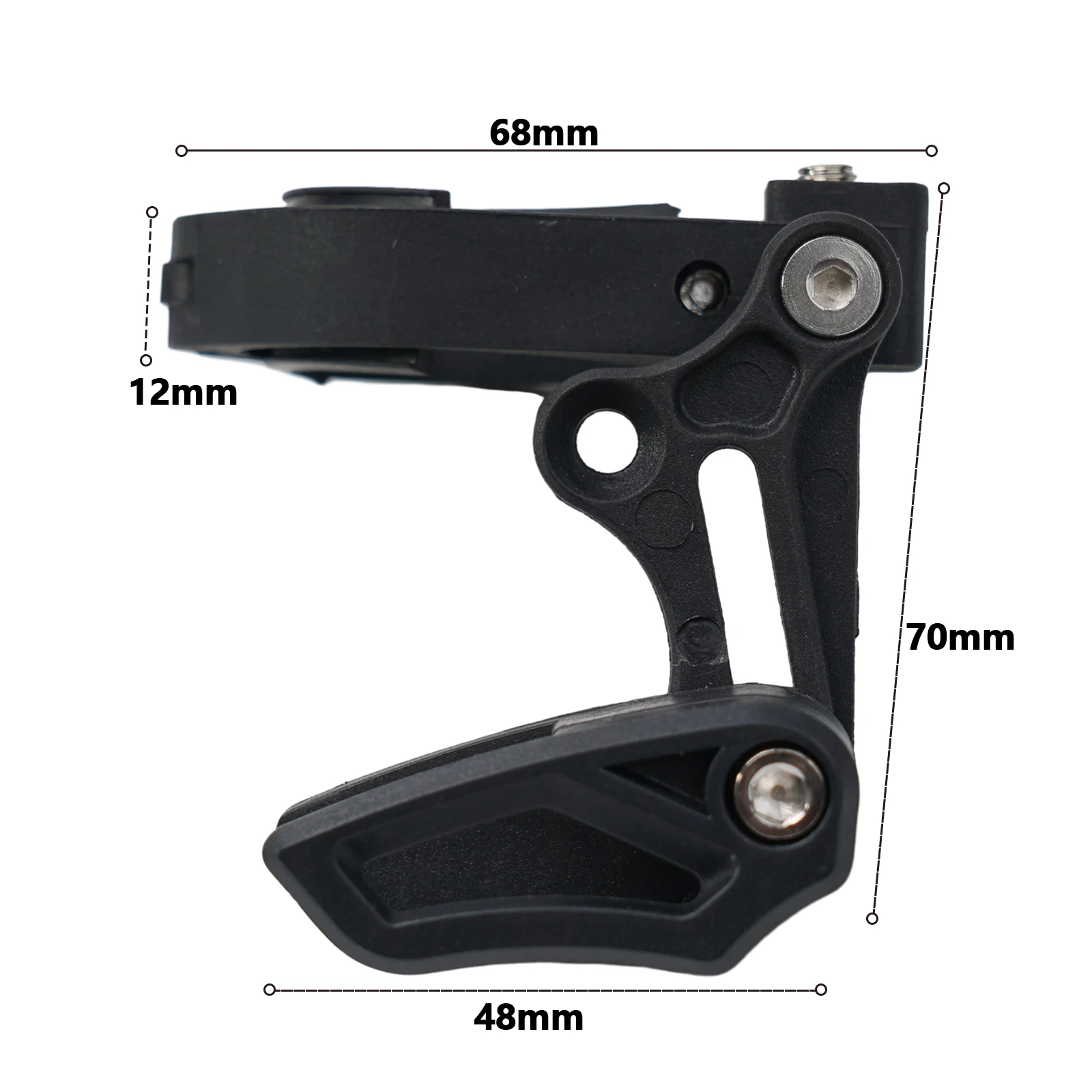

Single Speed Bicycle Chain Guide with Front Chainring Protector Using Lightweight Aluminum Alloy and Nylon to Prevent Chain Drop