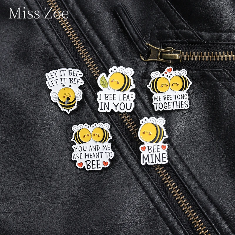 A Hardworking Porter Enamel Pin We Bee Tong Togethes Brooch I Bee Leaf In You Bee Lapel Backpack Badge Jewelry Gifts Accessories