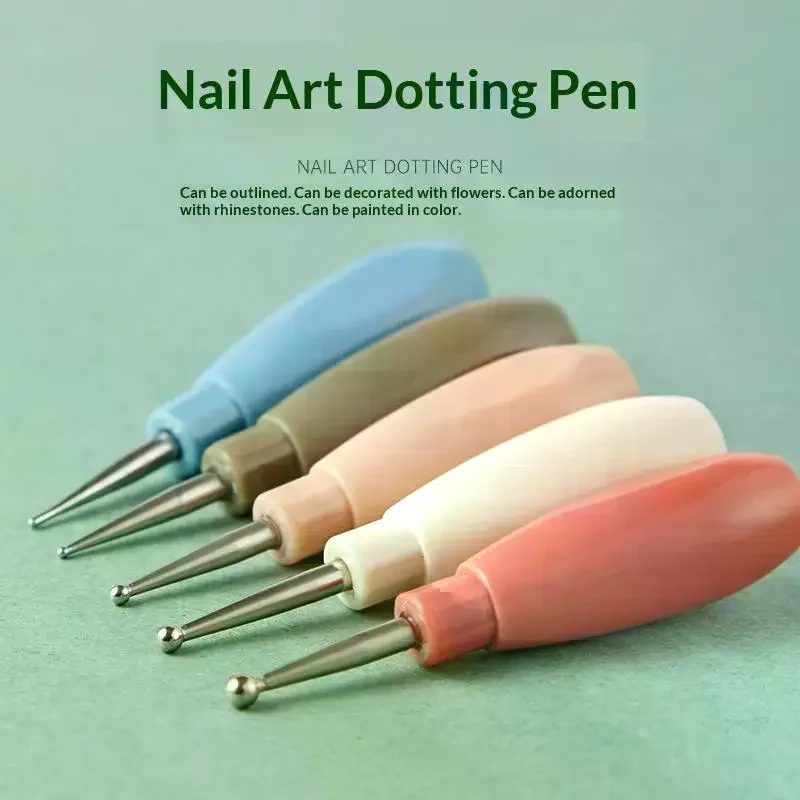 5Pcs Multicolor Handle Liner Drawing Flower Dotting Rhinestone Picking DIY Manicure Tools Interlockable Nail Art Dotting Pen