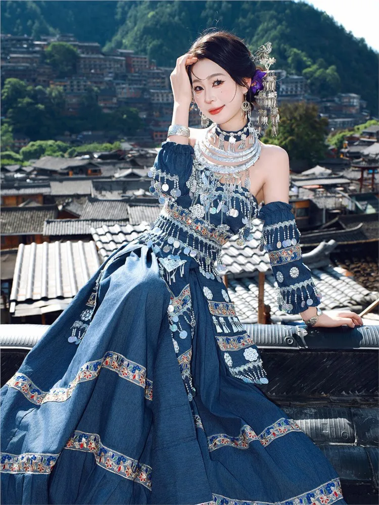 

Новые вышитые этнические костюмы в этническом стиле, одежда для фотосъемки и портретов