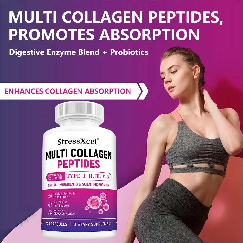 ببتيدات الكولاجين المتعددة 9200 ملغ-مع إنزيمات الجهاز الهضمي للشعر والبشرة والأظافر وصحة المفاصل، وتنظيم بيئة الأمعاء #4