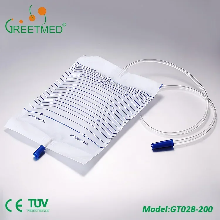 Greetmed emergency travel economic portable male adult disposable 2000ml urine bag with belt