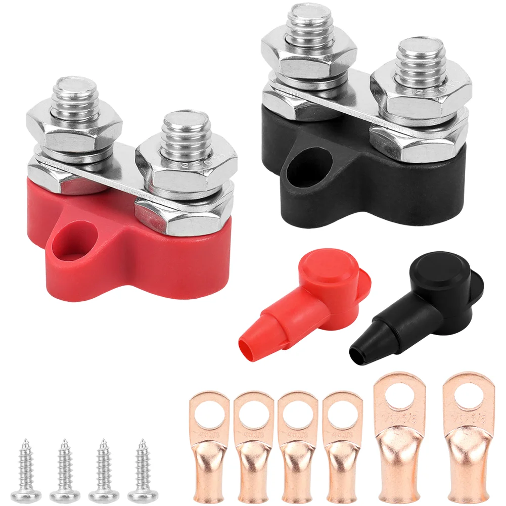 M10 Red Black Dual Stud Heavy Duty Terminal Block For Automotive RV Marine