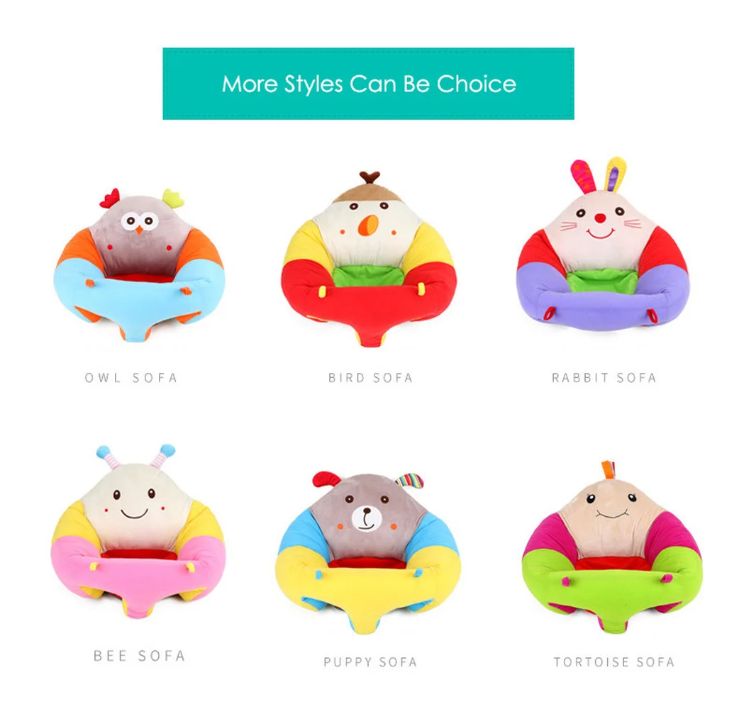 Cartoon Baby Sofa Plush Learning to Sit Seat Feeding Chair Comfortable Kids Baby Sofa Skin Infant Baby Seat Sofa With Filler