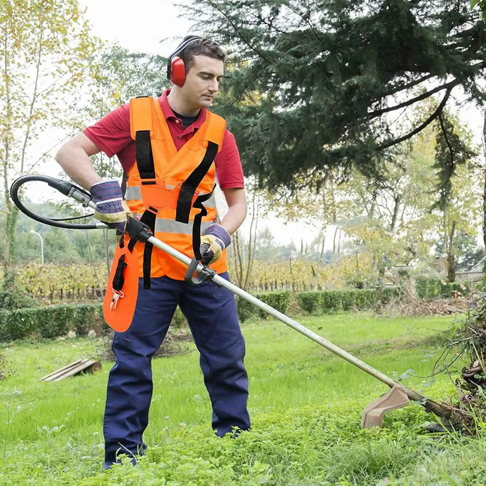 AT44-5X Universal Rimmer Shoulder Strap Grass Trimmer Harness Strap, Comfort Strap Double Shoulder Garden