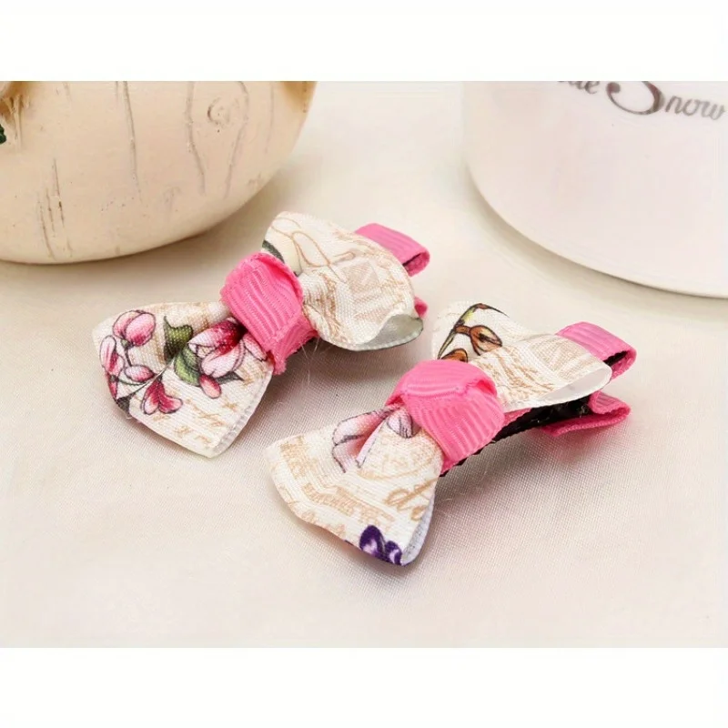 

2PCS Color Block Bow Hair Clips for Women Girls Striped Design Cute Creative Hairpins Set Daily Hair Accessories