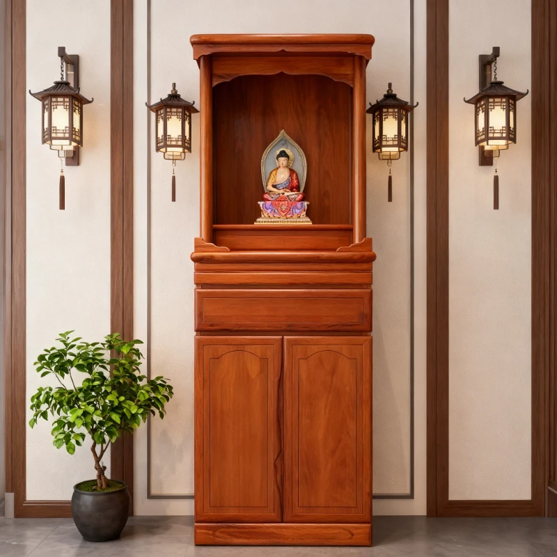 CXX Buddhist cabinet with door Buddhist shrine offering table Shrine vertical cabinet household simplicity