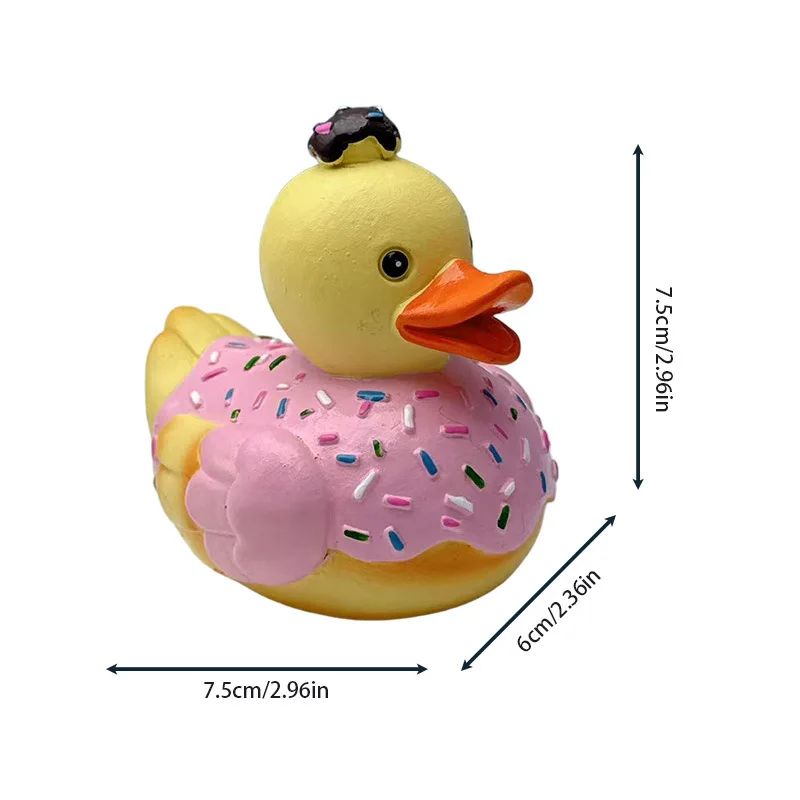 Cake Ducks Figurines Unique Birthday Party Fruit Food Themed Duck Statue Home Office Kitchen Desktop Decoration Collect Gift