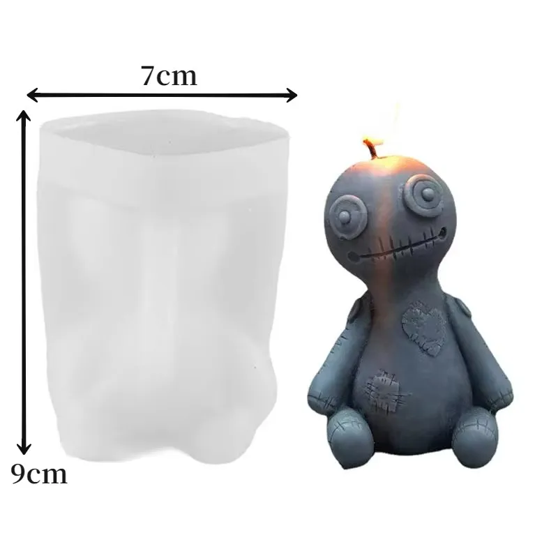 New Halloween Curse Doll Candle Silicone Mold DIY Craft Plaster Resin Soap Making Kit Aromatherapy Candle Handmade Holiday Gift