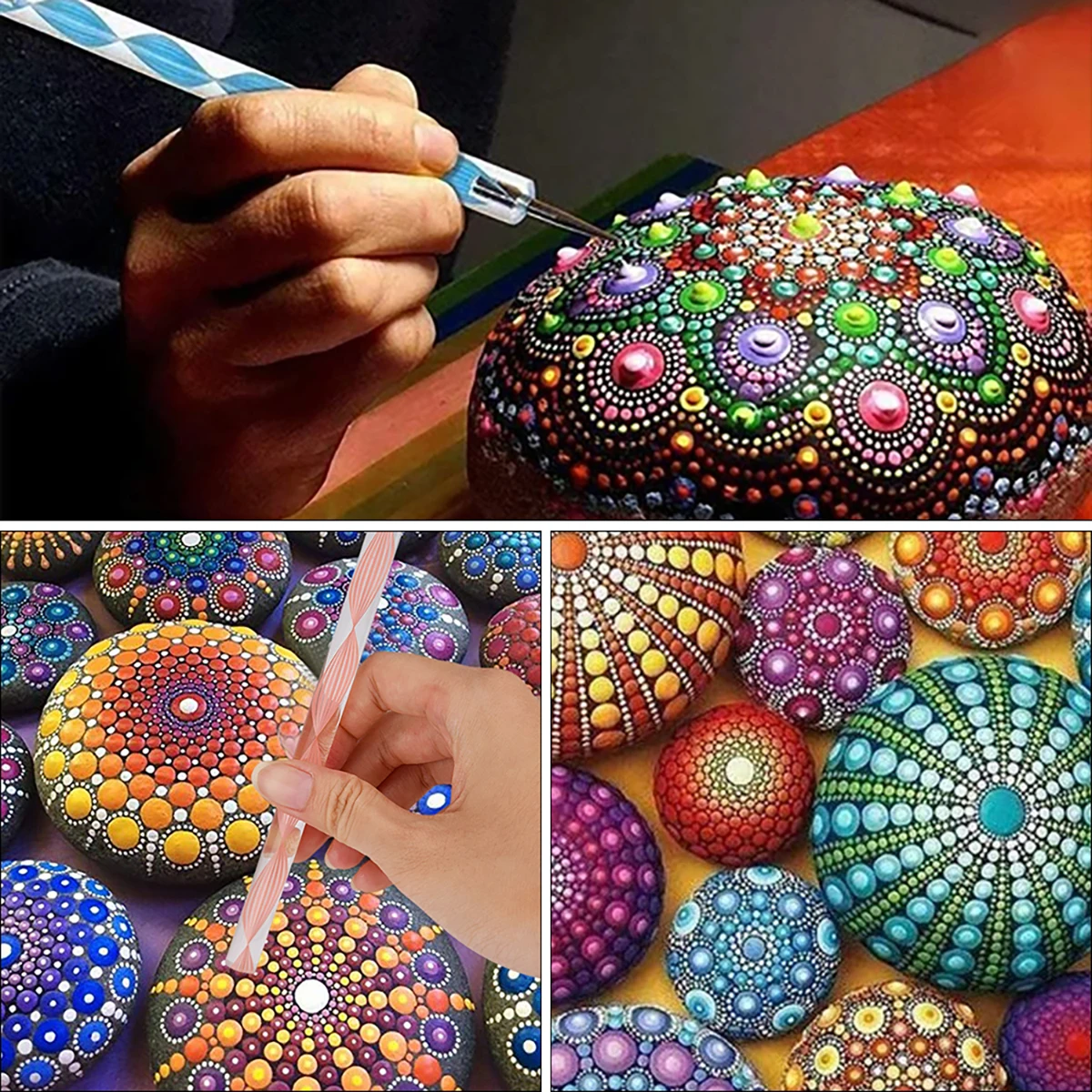 Mandala Dotting Tools for Rock Painting Kits Dotting Art Pen Paint Stencil Drawing Stylus Brush Art Supplies Mandala Art Tool