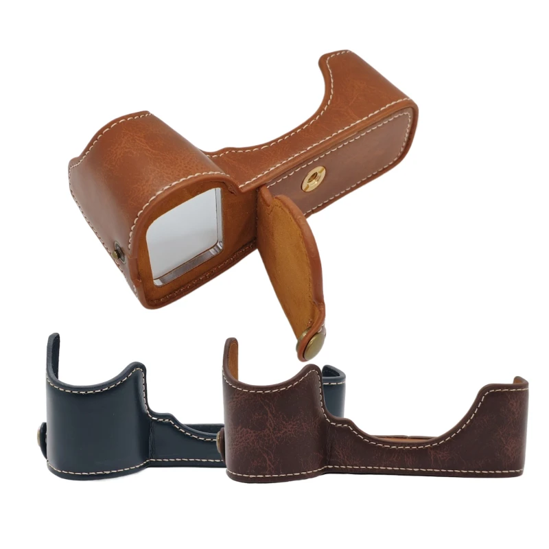 Camera Video Half Bag Case PU Leather 1/4 Screw Mount For Sony ILCE-7M2 A7II A7 II A7R II Leather Bottom Open Body Set