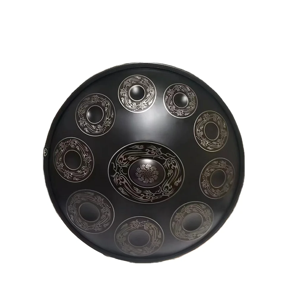 Hot Sale 22-Inch Handpan Drum Set New Design D Minor 420HZ 10-Note Silver Handpan Instrument 420HZ 10-Note Silver Instrument