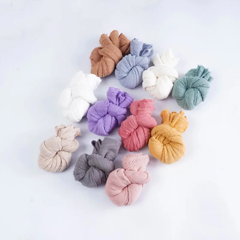 Set di Accessori per Fotografia Neonatale: Fascia Intrecciata in Spandex e Cuscino per Posare, Set Texture per Avvolgimento Neonato