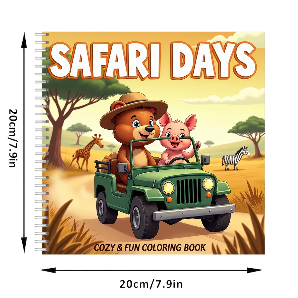 Safari Day Coloring Book for Adult Colouring Book, Birthday Day Gift, Back to School Supplies, Adults Cute Drawing Book