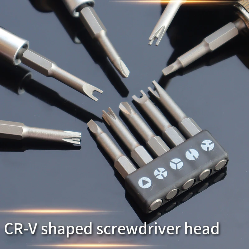 5Pcs Special-shaped Screwdriver Set 50mm U-shaped Y-Type Triangle Inner Cross Three Points Screwdriver Bit Tool