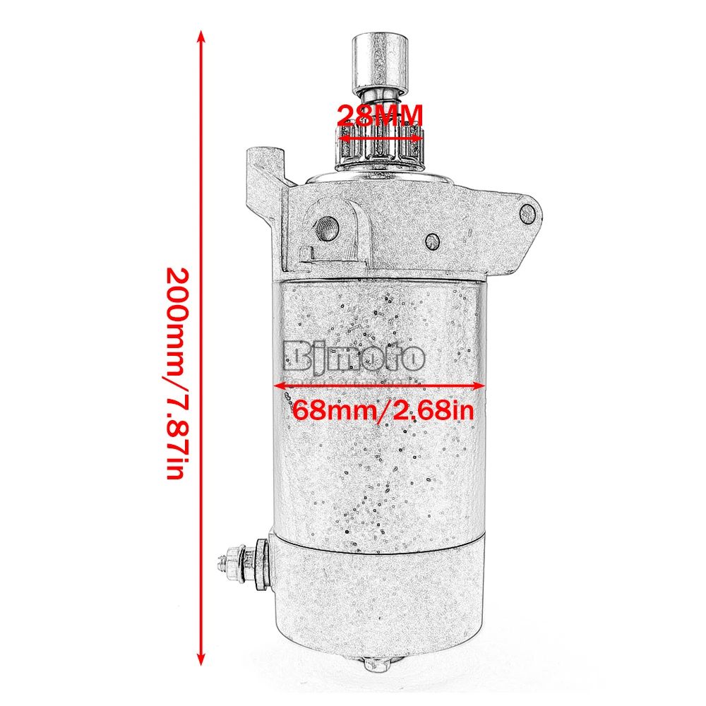 Motorrad-Anlasser für Yamaha 25PS 50PS 60PS 70PS 6H3-81800-10 6H3-81800-11 30PS 40PS 6J4-81800-00 6F5-81800-11 – Detail 3