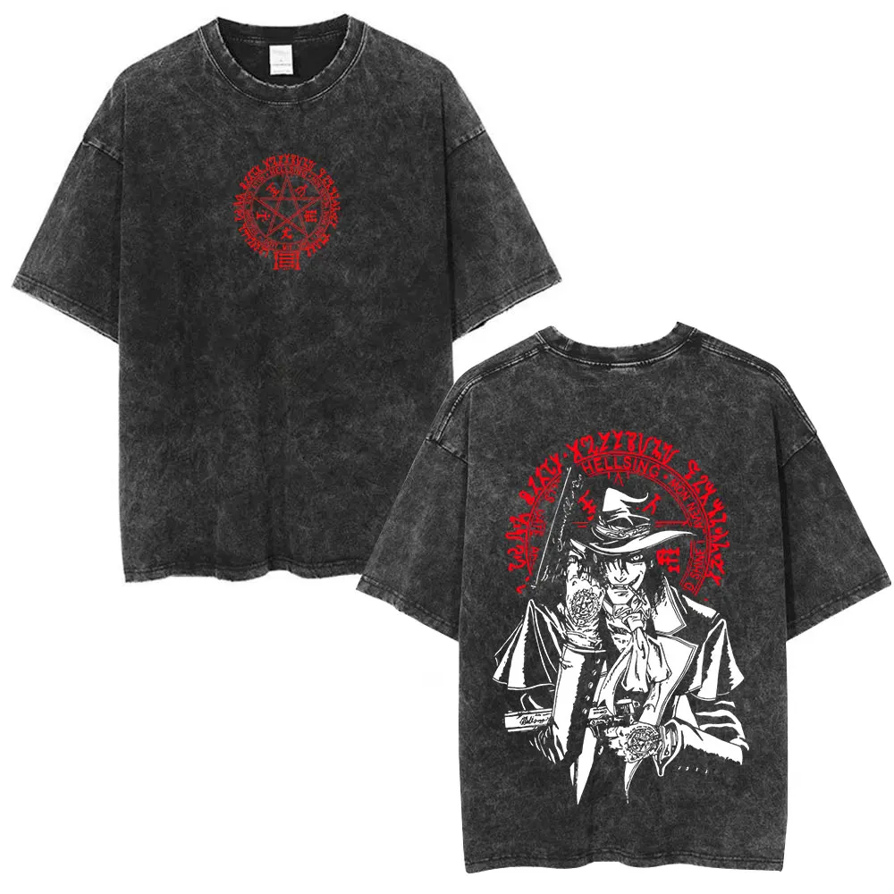 Men's Vintage Hellsing Alucard T-Shirt Cotton Casual Loose