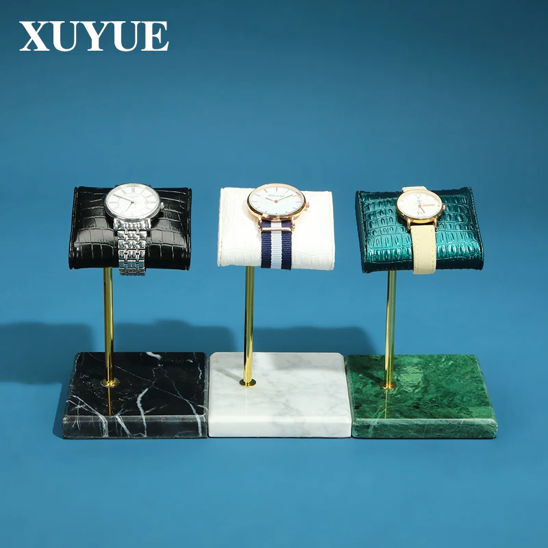 Marble watch stand crocodile leather pattern watch display stand high-end watch display props watch stand