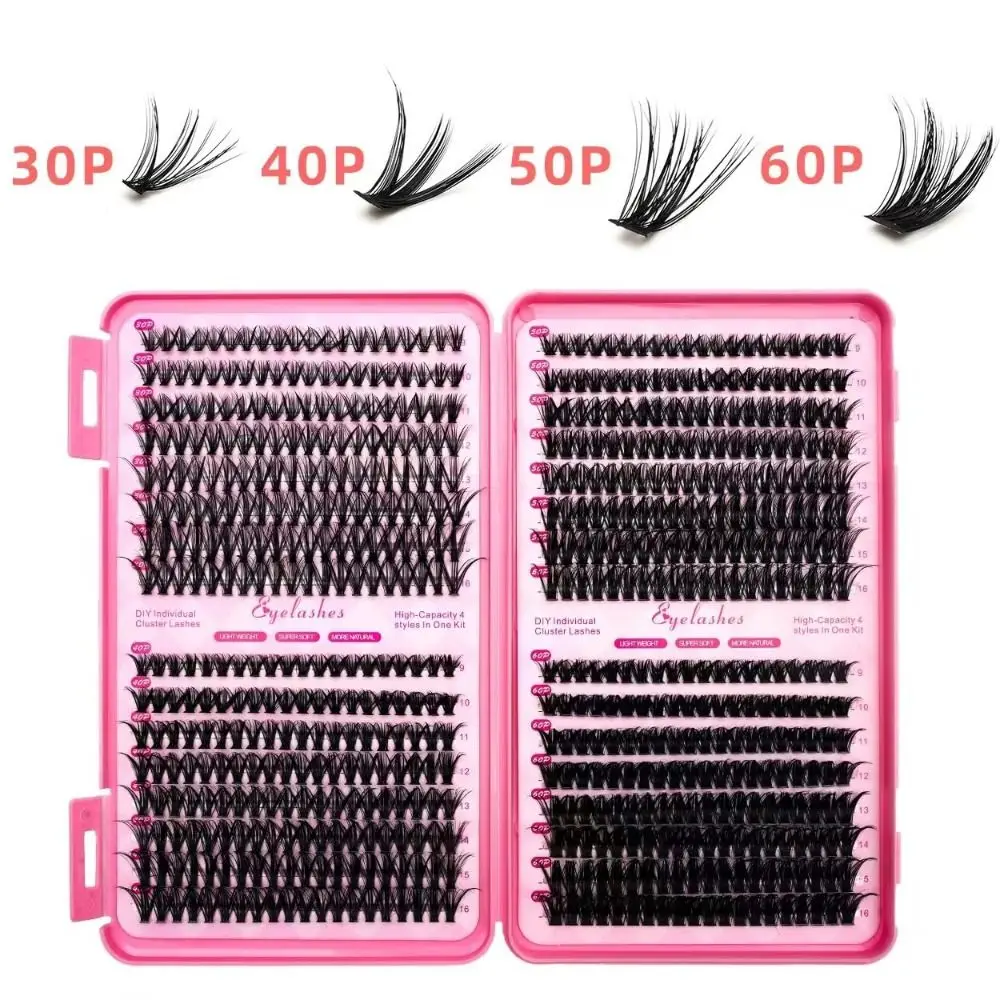 Natürlich Aussehende Künstliche Wimpern 3D Volumen Flauschige Cluster 3D Faux Mink Lash Wispy Style Volumenfächer Künstliche Wimpern für Make-up-Verstärkung