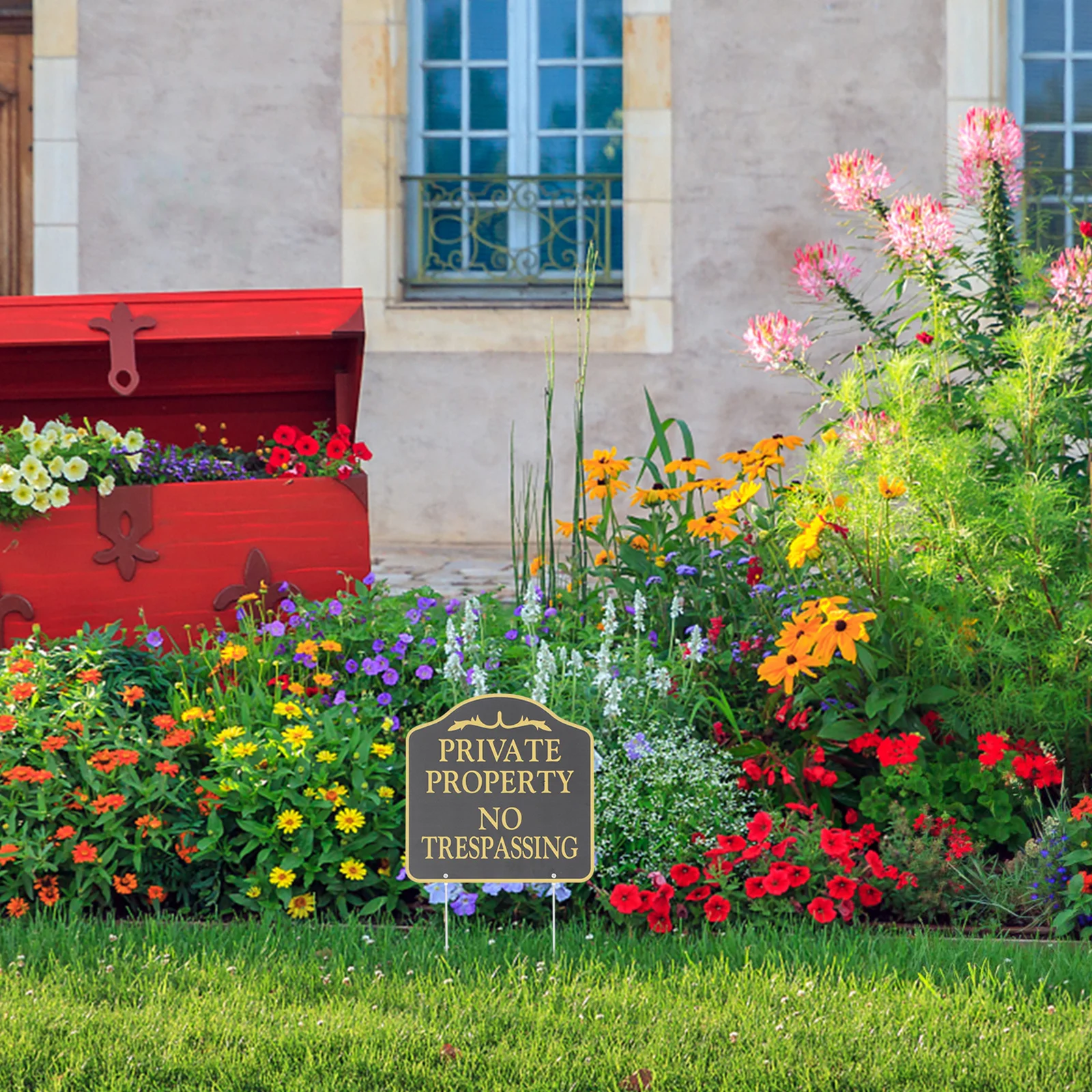 

1pc No Trespassing No Trespassing Signs Private Property Stake Sign Outdoor Security Solicit Warning Yard Garden Yard Decor