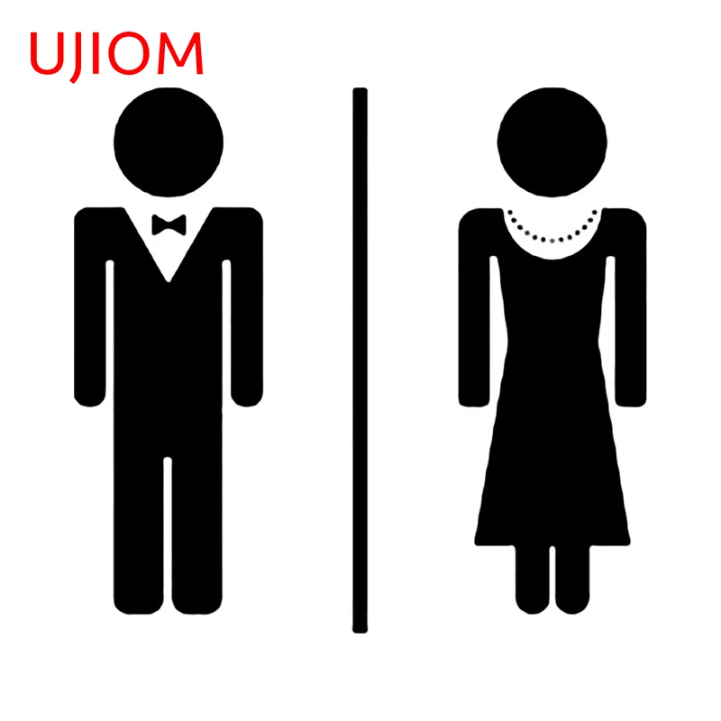 UJIOM Toilet Entrance Sign Wall Decal Bathroom Door Stickers Modern Gentleman Supermarket Graffiti Decoration Scratch-Proof