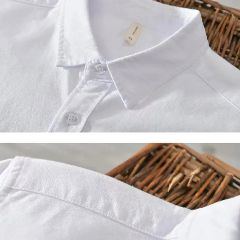 Man 100% Oxford Cotton  Shirt Casual Fashion  Long Sleeves Shirt spring High Quality Workwear No-iron Business Shirt Tees Tops