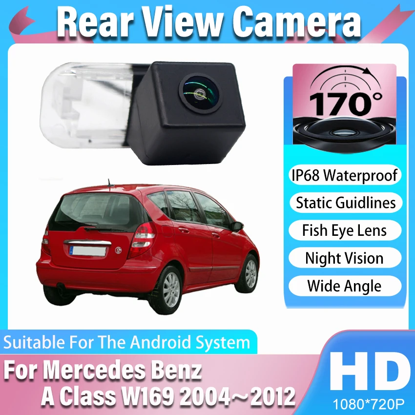 HD Backup Rear View Camera License Plate Camera Parking Camera For Mercedes Benz A Class W169 2004~2007 2008 2009 2010 2011 2012