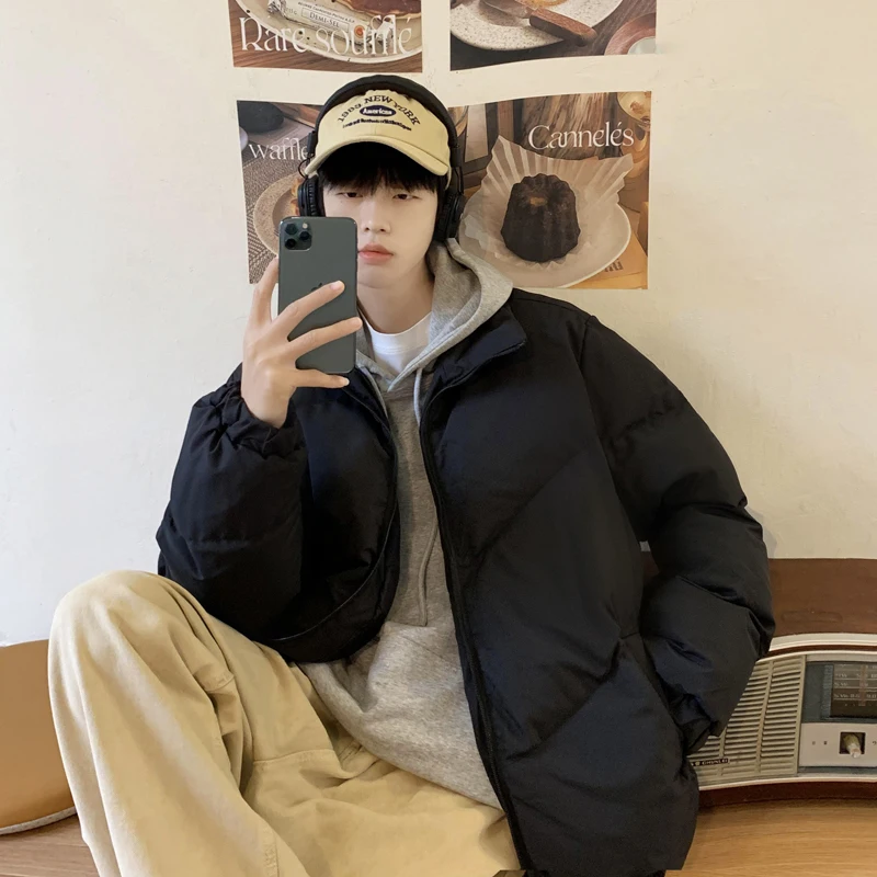 Parkas desleixo masculino, parkas de faculdade Harajuku, manga comprida, popular jovem, que combina tudo, estilo coreano, chique, rua alta, nova moda, inverno