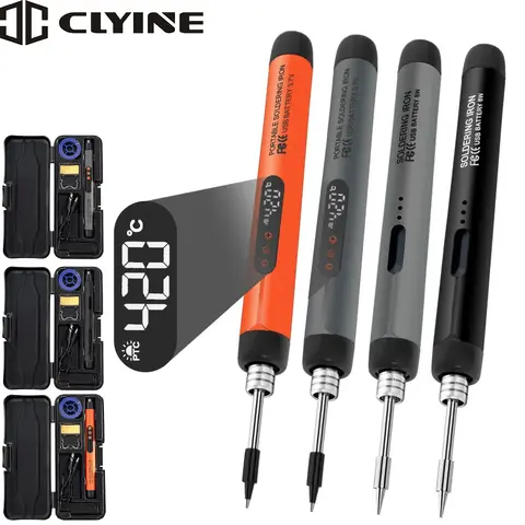 다기능 USB 디지털 전기 납땜 인두 세트 키트 지능형 300-450 ℃ 온도 조절 가능 솔더 용접 철 도구