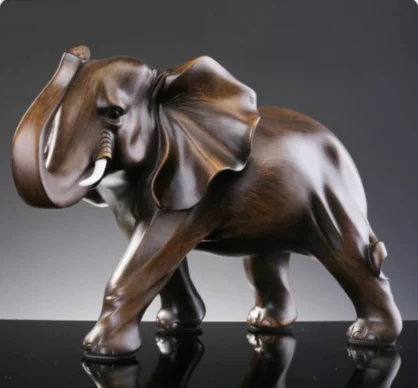 37cm LARGE # 2020 business office home efficacious Talisman FENG SHUI Money Drawing Elephant Sculpture ART statue