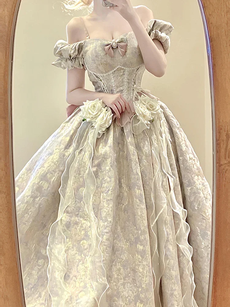 ピンク Ele 誕生日大人のセレモニー Dr パフィー Princ スカート素敵なロリータウェディングドレス床の長さの Faion 2025 ホット販売