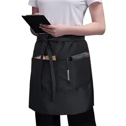 Waterproof And Anti-fouling Hotel Catering Kitchen Work Half Apron Waiter Apron Black Aprons