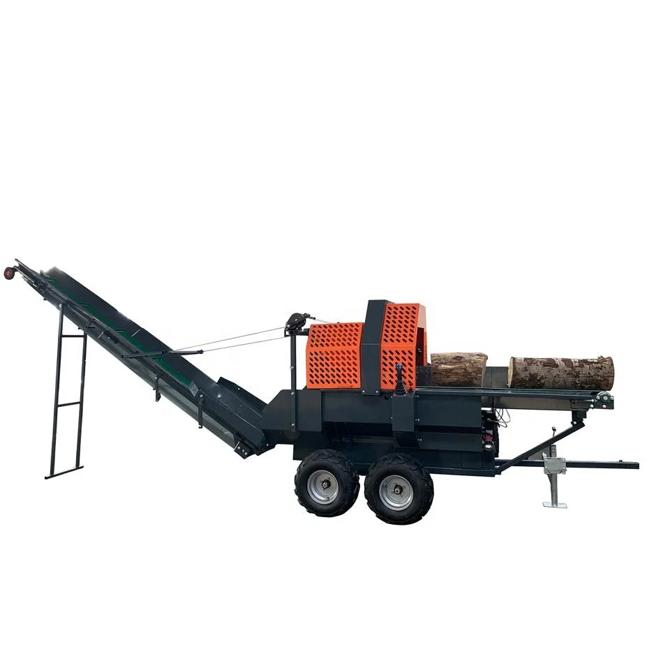 Portable Firewood Processor Mini Wood Splitter Machine Log Cutting Equipment Diesel Engine For Outdoor Rural Heating Supply