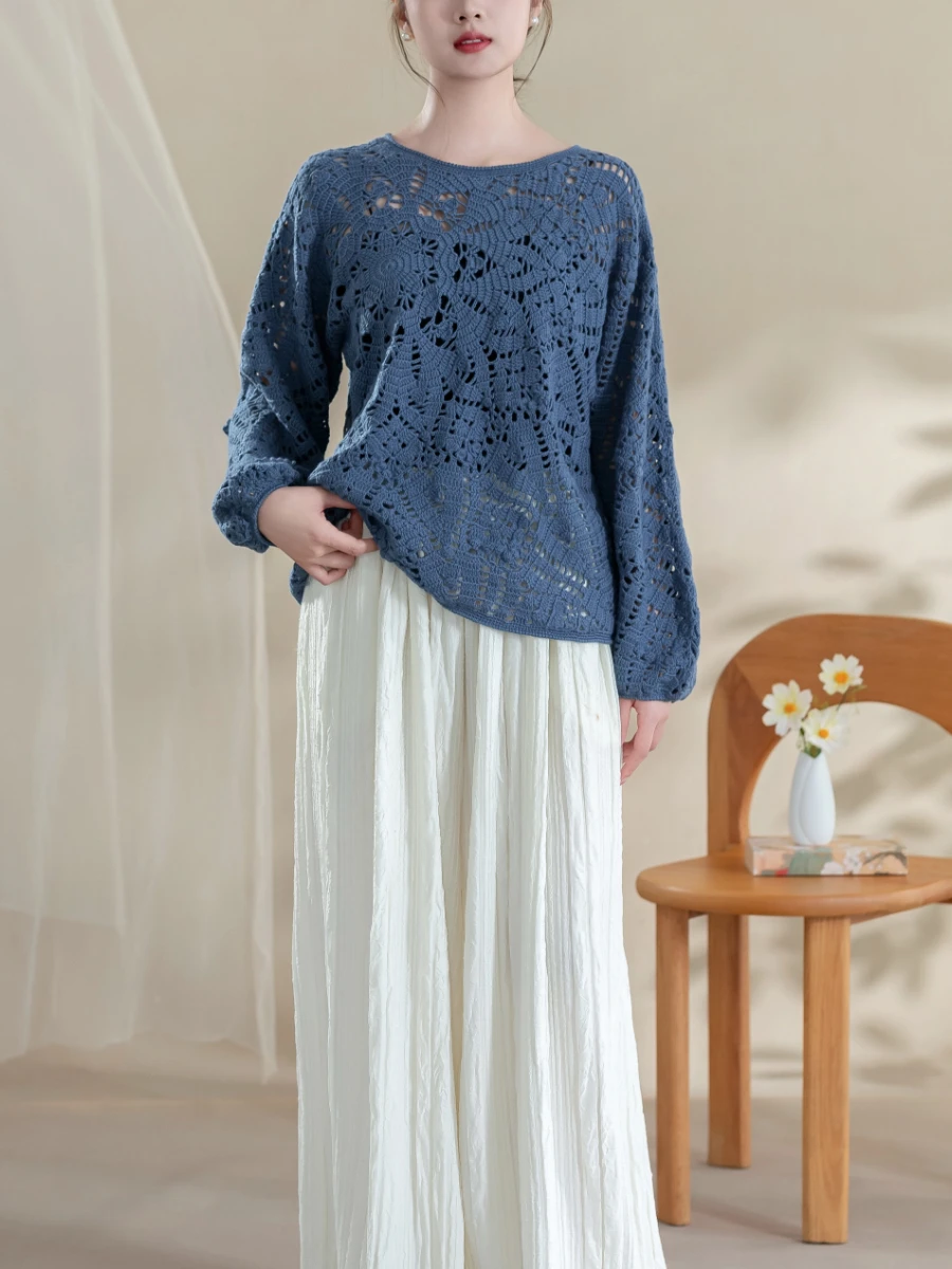 

Handmade DIY Sweater Yarn Material Kit SuSuJie Home Lotus Ripples Top Woolen Knitting Kit Fashionable Autumn Clothing Accesso...