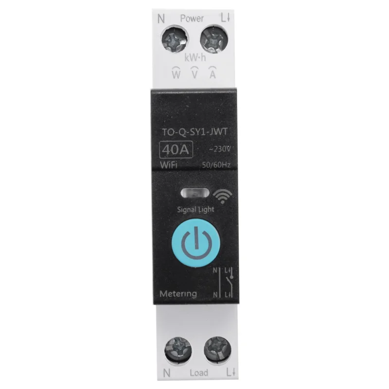 

ABSE-5X 40A Tuya Single Phase Din Rail WIFI Smart Energy Meter Timer Power Consumption Monitor Kwh Wattmeter,Black