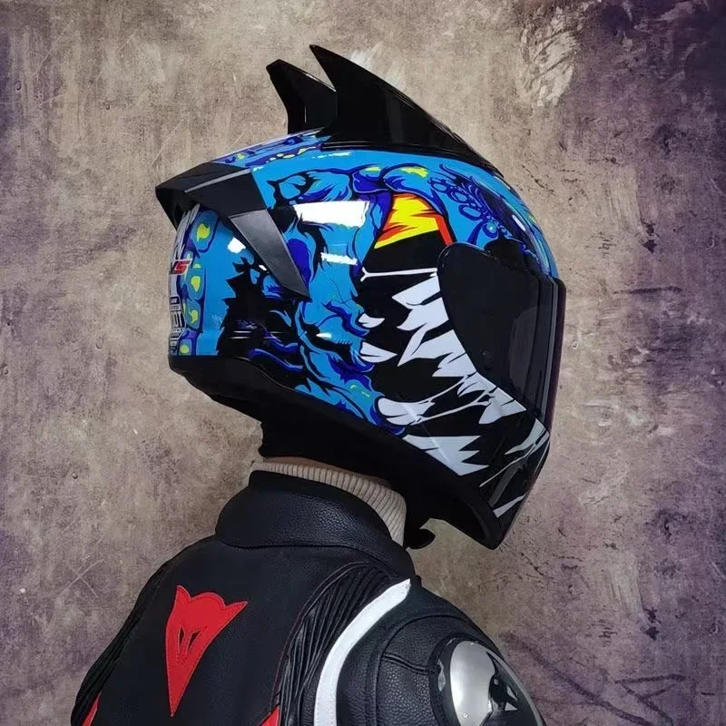 LVS Men Women Moto Helmets Doublel Lens Motorcycle Bluetooth Helmet Full Face Motocross Helmets
