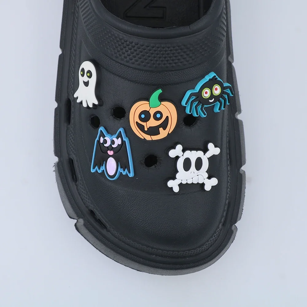 Shoe Decoration Charms Ghost Pvc Ornament 1 Pc Cute Cartoon Halloween Pumpkin Shoe Accessories Buckles Spider Adult Gift