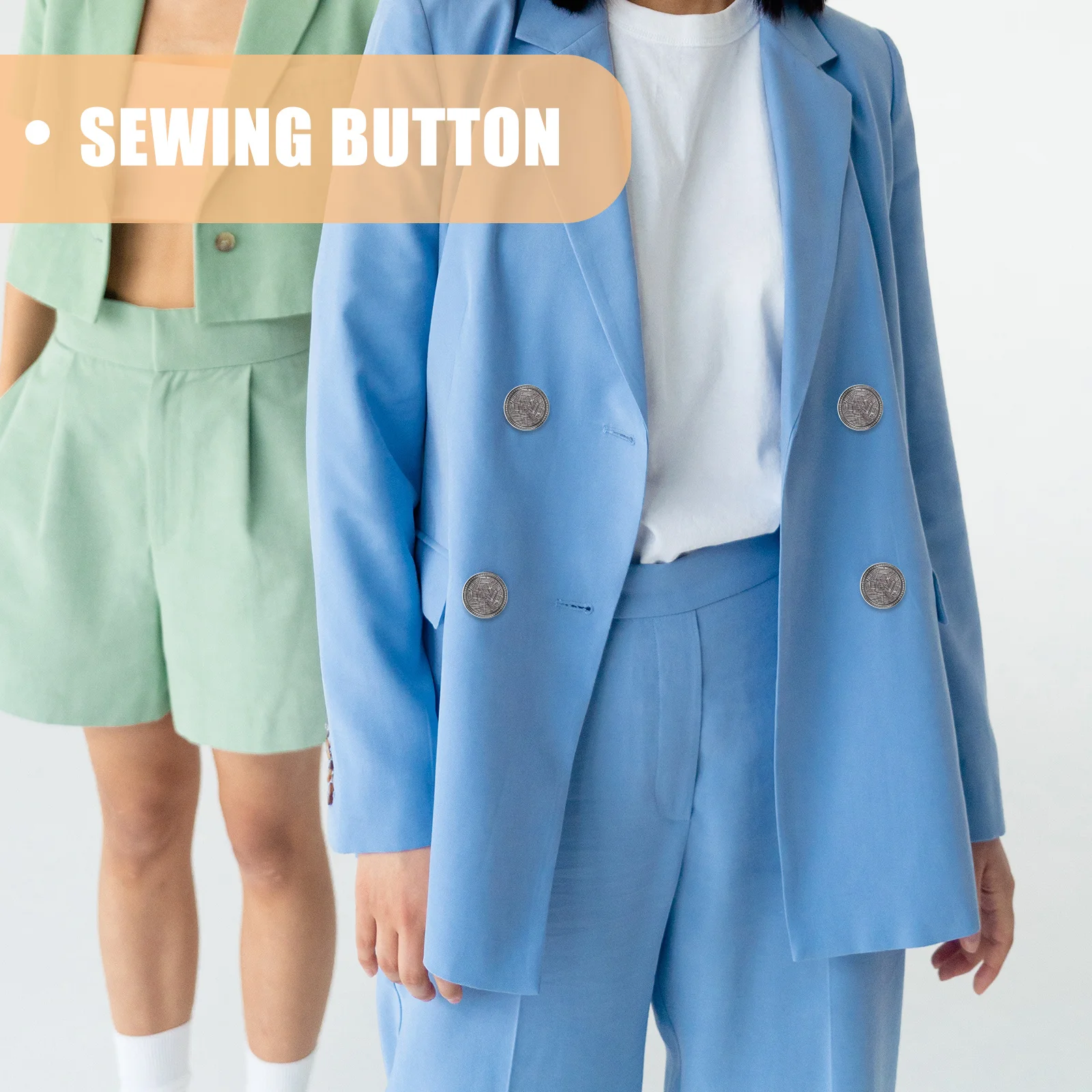 

6pcs Metal Buttons Round For Clothing Suit Jackets Crafting Diy Sewing Button Replacement Vintage Dress Coat Buttons Clothing