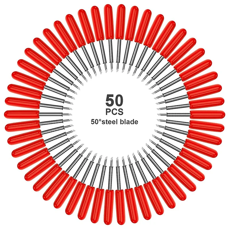 

50PCS Replacement Cutting Blades For Cricut Explore Air 2 /Air 3/Maker Expression, 45 Degree Standard Fine Point Blades