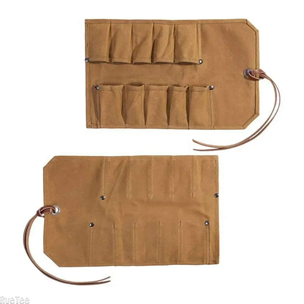 Canvas Folding Tools Roll Up Bag Retro Tool Bag for Engraver Carving Knife Storage Tools Packaging