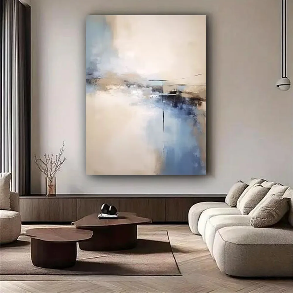 

Nordic Abstract Hand Painted Oil Paintings Modern Home Hanging Painting Vertical Canvas Paint Decor Wall Art Frameless Ornaments
